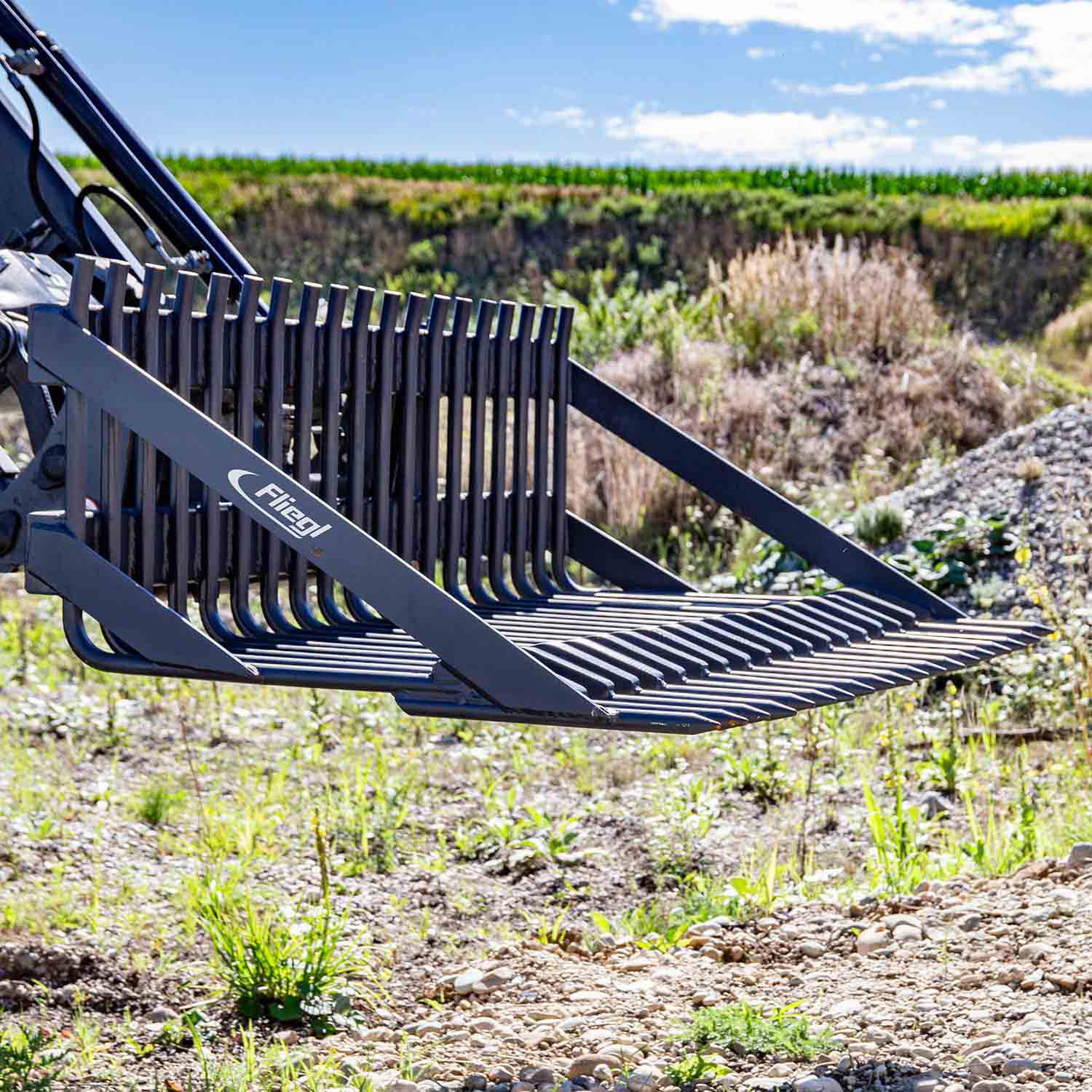 Fliegl Steinschaufel | Für Hof-, Rad- & Teleskoplader | Robuste Schaufel für Steine & Güter