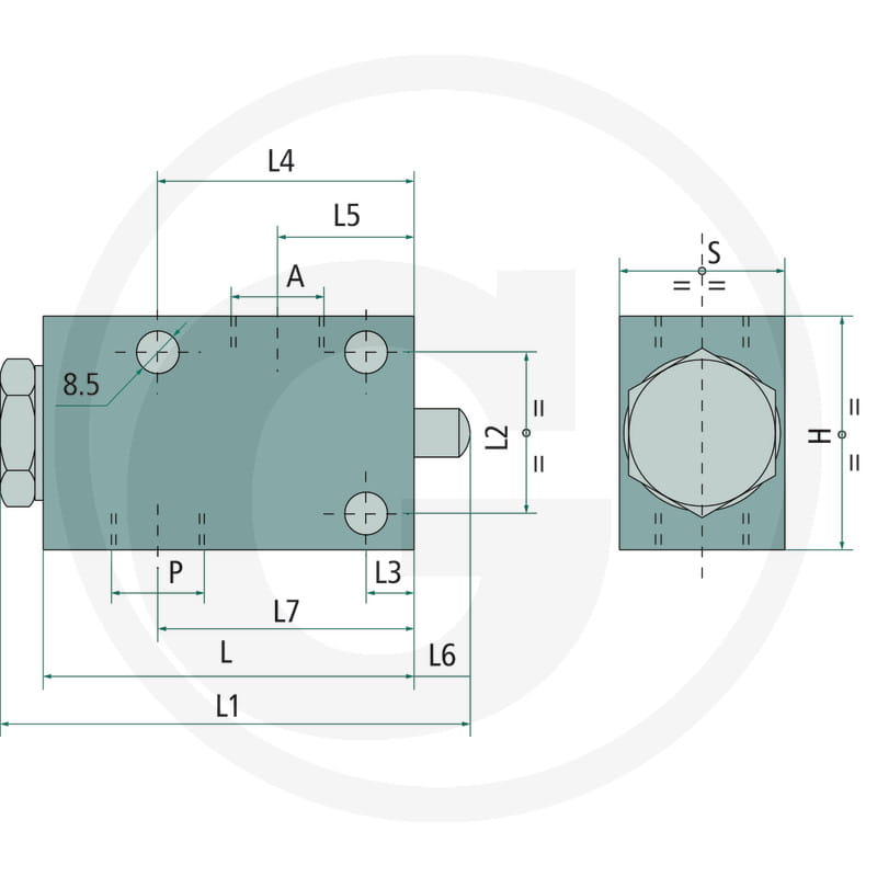 Oleodinamica Marchesini 2/2-way valve NC-VF-1/2"BSP