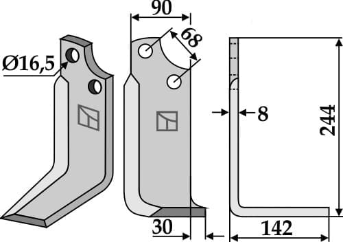 BL5511 Fräsmesser R - passend zu Maschio / Gaspardo 20100414