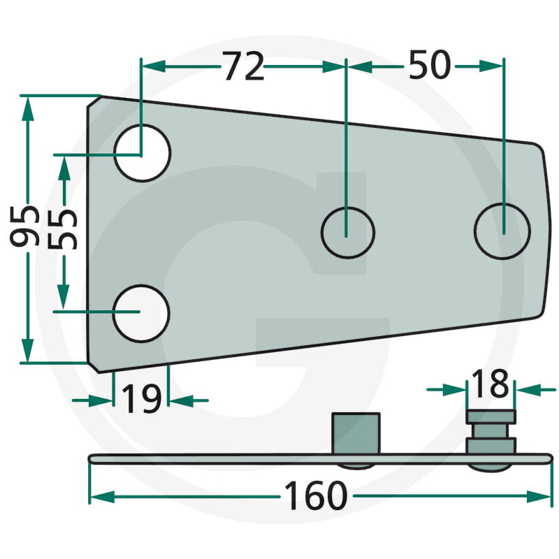 Messerhalter drehbarer Gleitteller - passend zu Claas  WM 165, 185N, 185S, 300, Corto 165, 185, 250, 250F, 270FN/F, 290FN/F, 290S