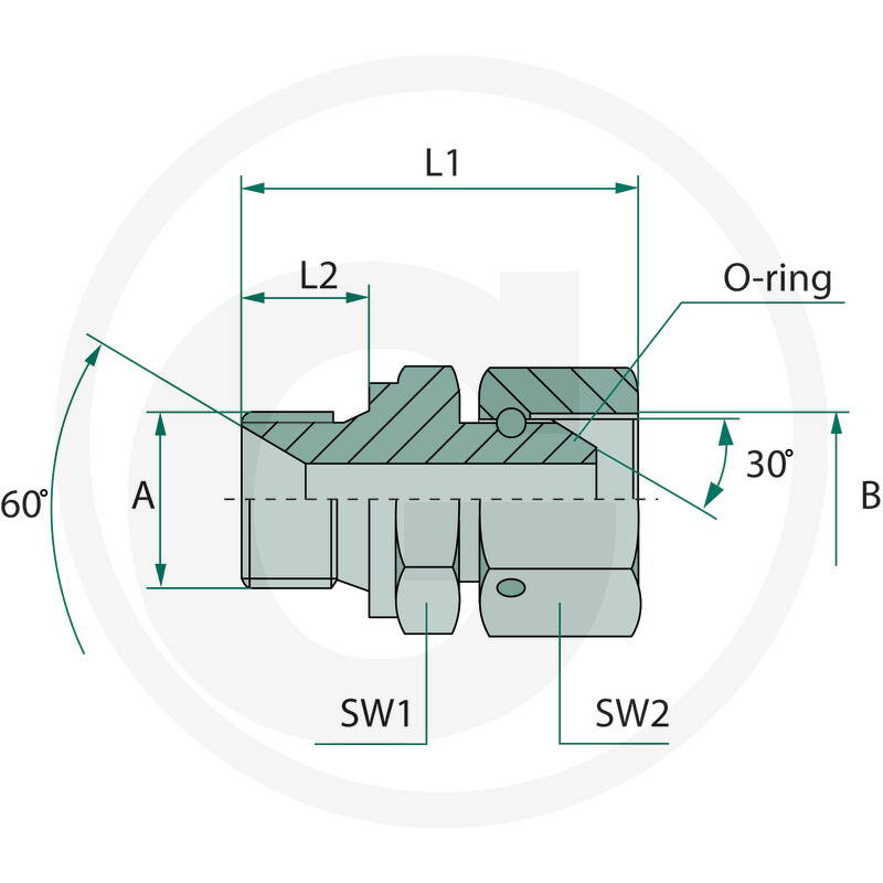 Gerader Adapter metrisch - AG M12x1,5 / IG M12x1,5