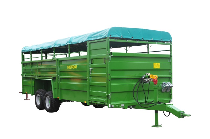6070, Grüner Anhänger, Bauernanhänger, Dually Achsen, Abdeckdach