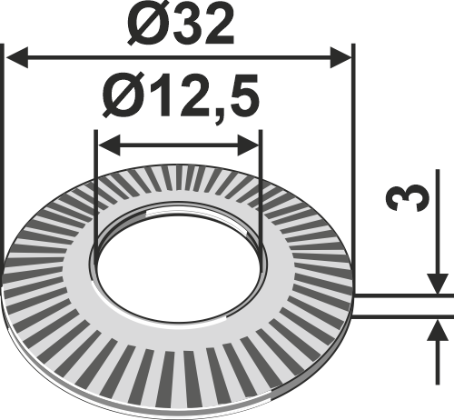 30.SKB12 Sperrkantscheibe Ø32x3xØ12,5 - passend zu Claas 0002393951
