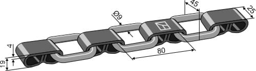Laschenkette 80/9 - Bruchlast 3500kg / Material S275JR