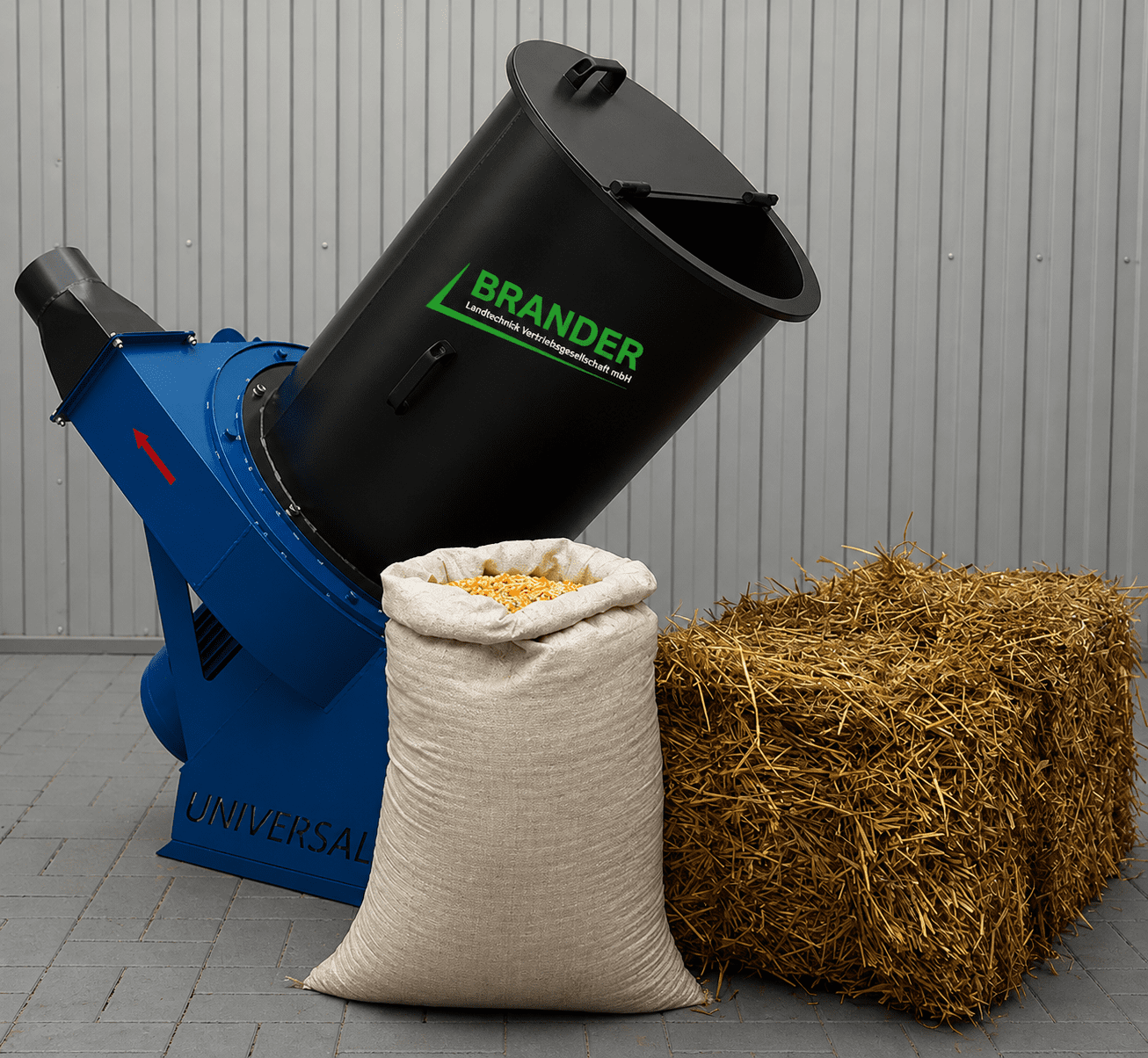 Universal Stroh- & Getreide Zerkleinerer 400V 11kW – Profi Mahlwerk bis 1000 kg/h