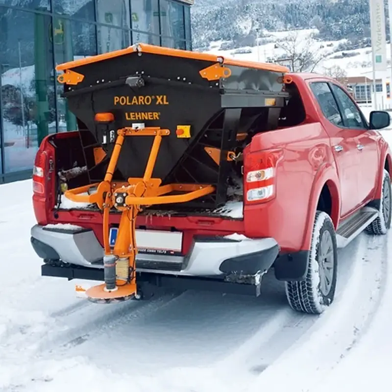 Streusalzstreuer, Pickup-Anbaugerät, Schwarz-orange, Streuteller, Winterdienst