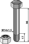 BL3553 Schraube mit Sicherungsmutter M14x1,5-10.9 für Bomford