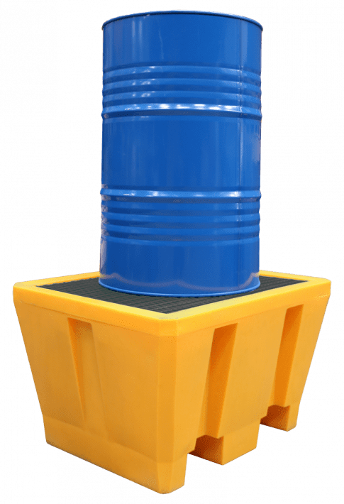 EMP Auffangwanne für 1 Fass - 225 L - unterfahrbar | Gitterrost: Polypropylen (PP)