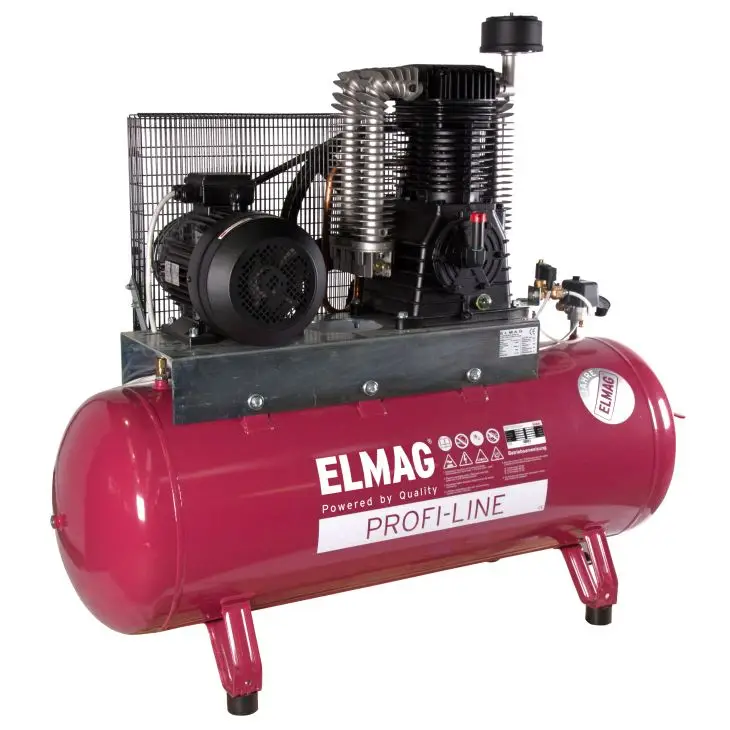 ELMAG Kolbenkompressor PL 1600/10/270 D mit Sterndreieckanlage, 1120 l/min, 10 bar, 270 l Kessel, stationär / horizontal