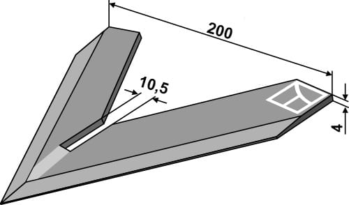 Hackschar 200mm - passend zu Kverneland, Steketee, Kubota, Kult Kress