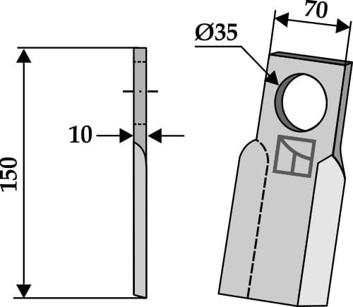 BL63-HER-13L Gerades Messer 150mm L - passend zu Hermes