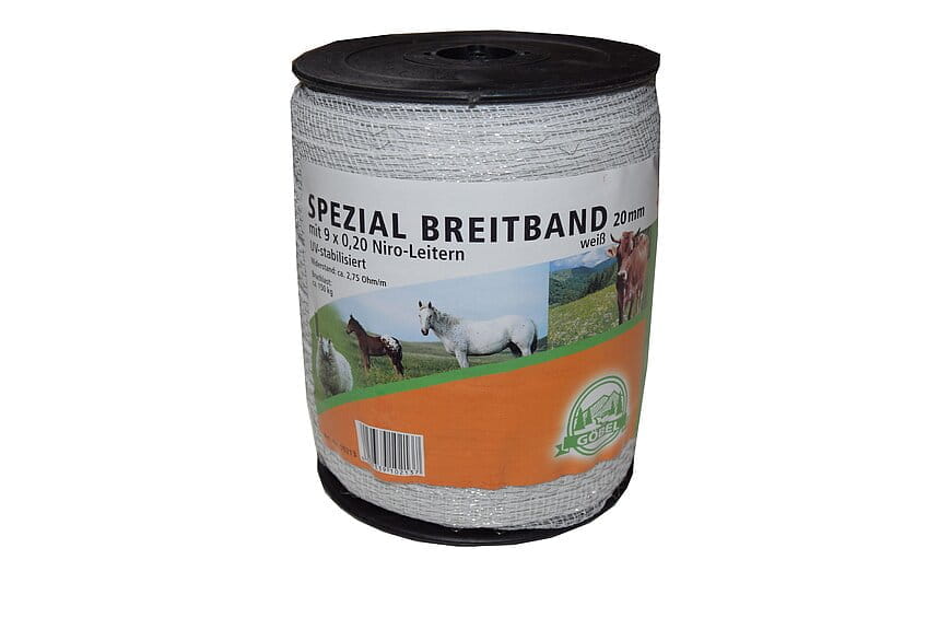 10213 Weidezaun Breitband weiß - 20mm / 200m