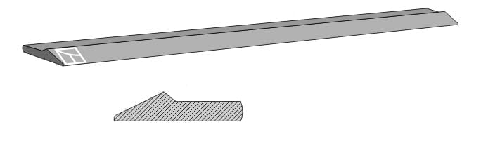 BLET48392 Schaufel Schürfschiene 3m / 151 x 32 mm
