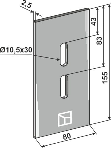 BL3123 Abstreiferblech 155mm - passend zu Pegoraro 006567