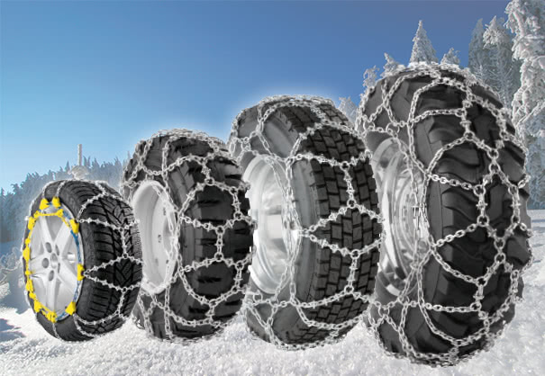 Schneeketten, Reifenketten, Gummireifen, Winterreifen, Chainierung