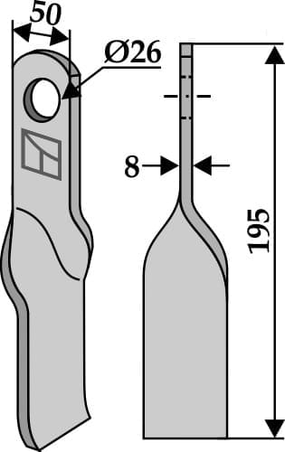 BL4128 Gedrehtes Messer - passend zu Sovema 900238136 / Palladino 560132