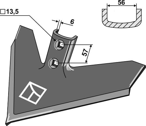BL2234 Gänsefußschar 420x6 - passend zu John Deere N182037 / Case 133769A1