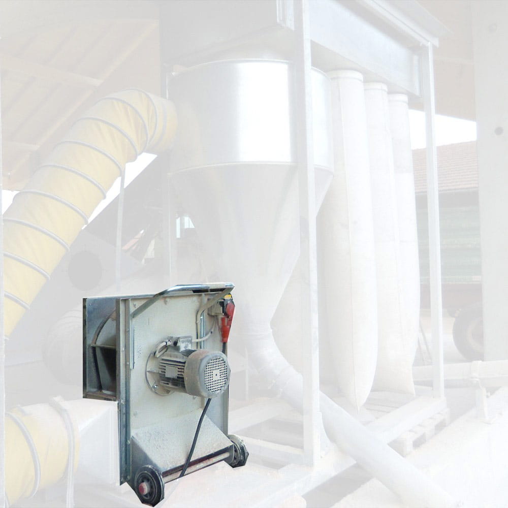 Radial fan for wood chip drying - 1.1kW / 380V