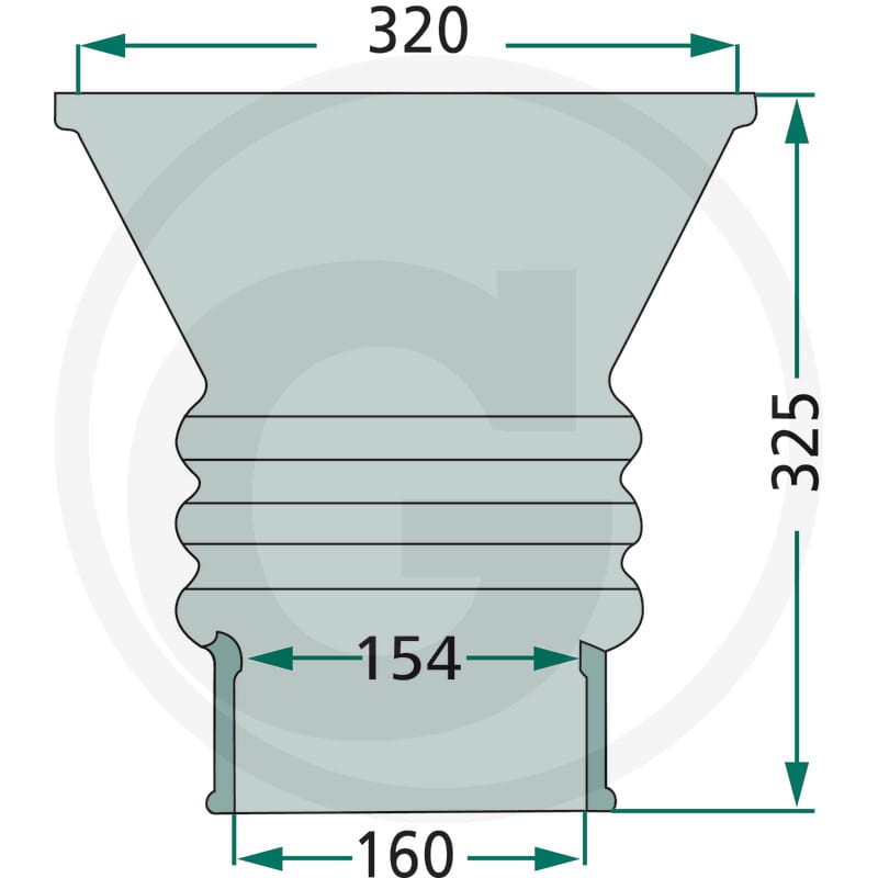 Andocktrichter 6" mit Schelle mit Balg und Schelle