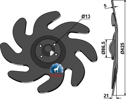 BL23580 Nivellierstern 425mm L - passend zu Väderstad  443679 / 459684 / 473585