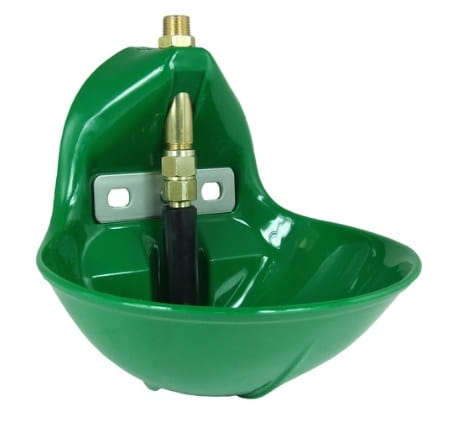 Suevia drinking trough model 10P-MS½" · Plastic-Aquathane · Brass pipe valve