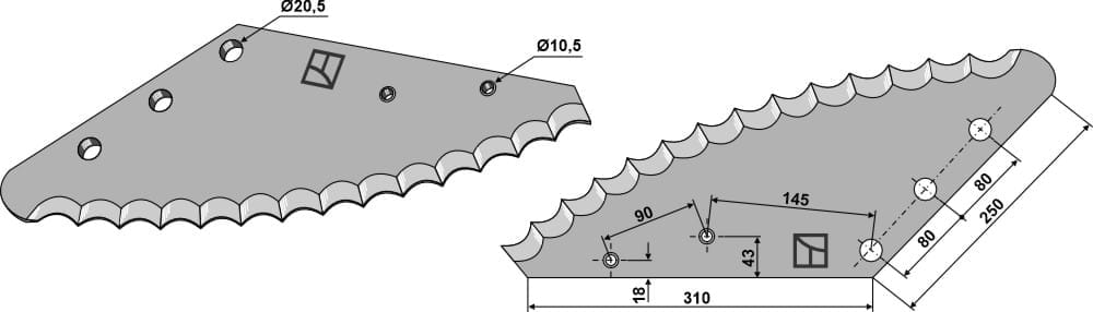 BL70-250 Futtermischwagenmesser - passend zu Uni-Forst