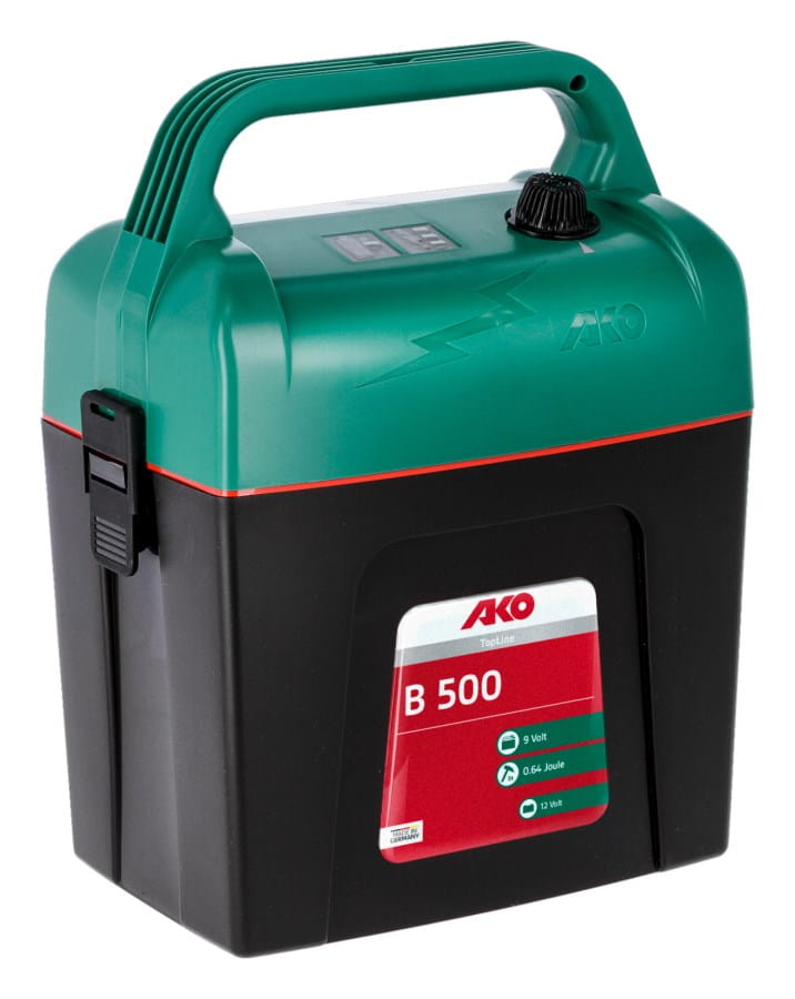 AKO Power Shock B 500 plus – Schlagstarkes 9V Weidezaungerät mit AUTO-Modus für lange Zäune