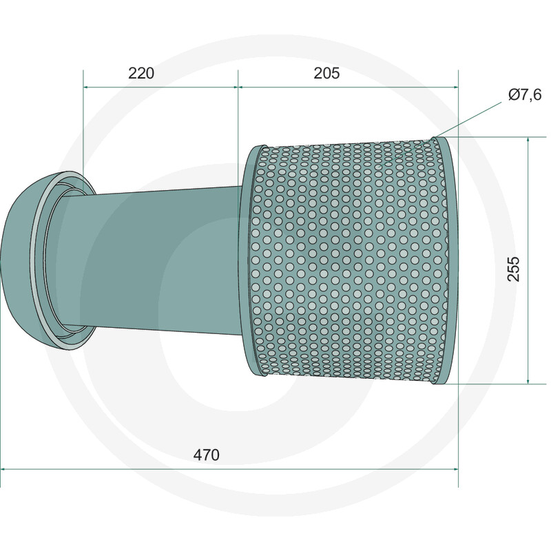 System Perrot Saugkorb mit V-Teil 8" schwere Ausführung, ohne Ventil
