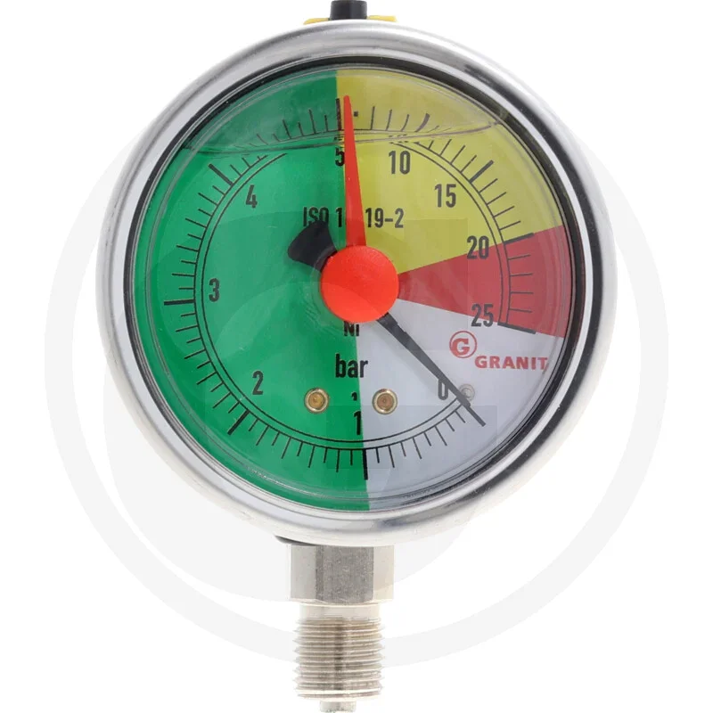 Manometer Ø63mm 0-5-25 bottom 1/4" - liquid fertilizer resistant