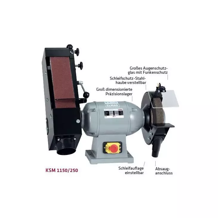 ELMAG Combination Grinding Machine - 400 V | Industrial Belt & Disc Grinder