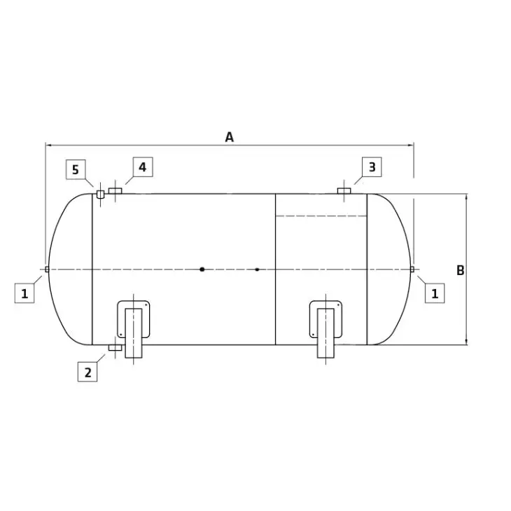 ELMAG Druckluftbehälter EURO-Serie 11/11,5 bar EURO S 1000 CE inkl. Manometer und Sicherheitsventil, 1000 l, stehend