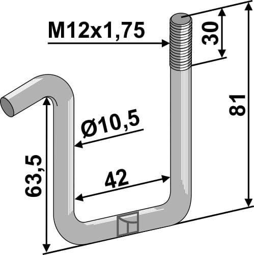 Holder for harrow tines - suitable for Väderstad