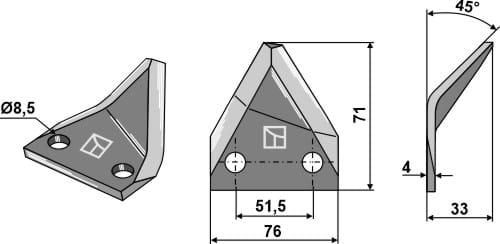 BL29711 Futtermischwagenmesser L - passend zu Seko 244.79.056