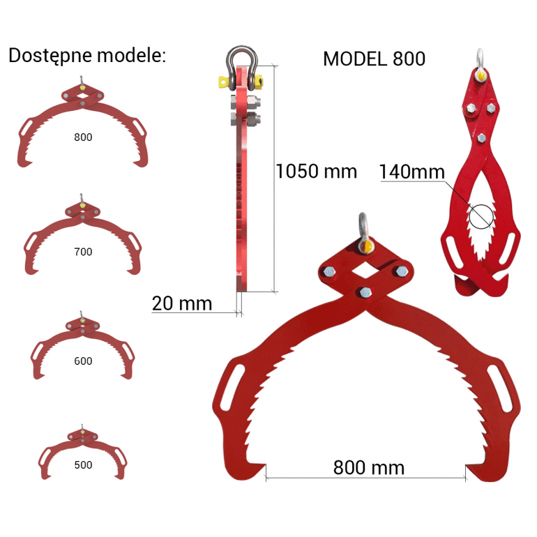 Holzgreifer 500 mm – robuster Greifer für Holzstämme & Platten
