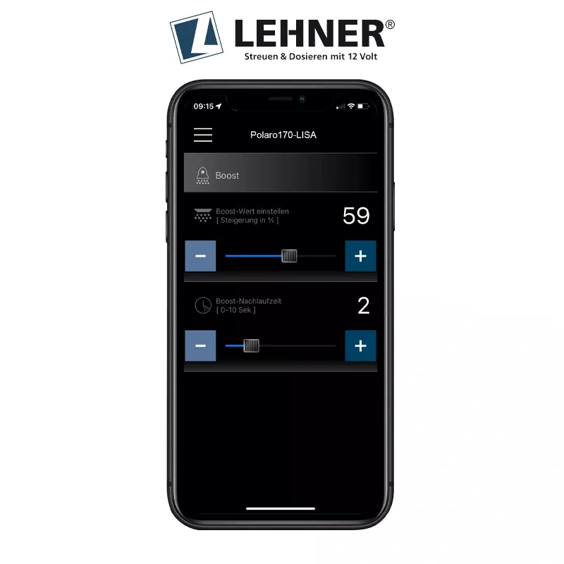 LEHNER SuperVario® 70 mit LISA App-Steuerung – 12V Universalstreuer mit 24 m Streubreite
