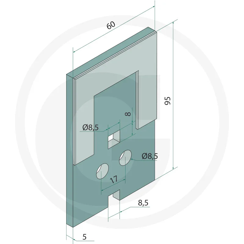 Abstreifer  60x95x5 beschichtet - passend zu Lemken