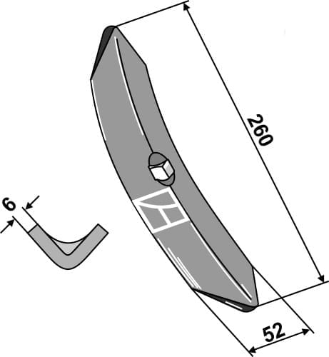 BL28824 Schar 260mm für Großfederzinken