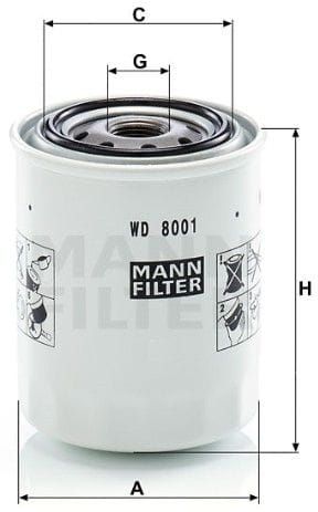 BL18950 Hydraulikölfilter Mann Filter WD8001