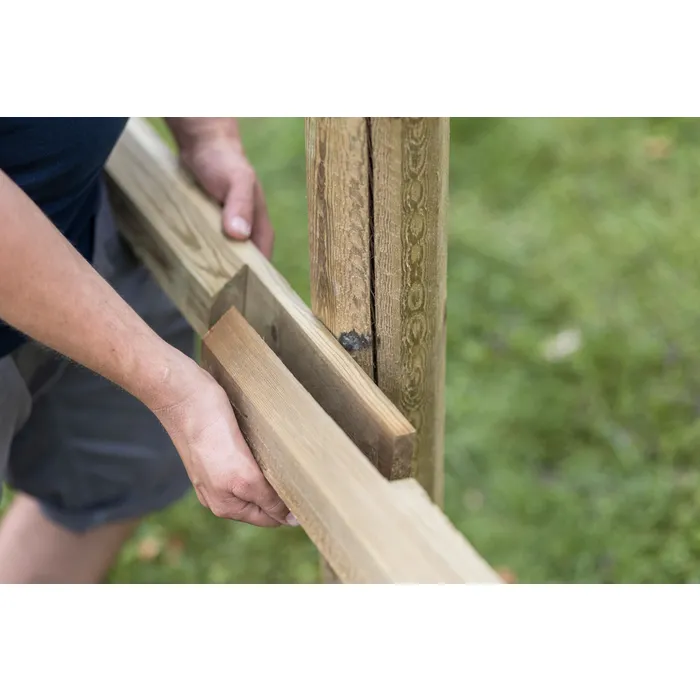 AKO OctoWood Querstange 350 cm Ø 100 mm – achtkantiger Kiefernpfahl kesseldruckimprägniert für Paddock und Reitplatz