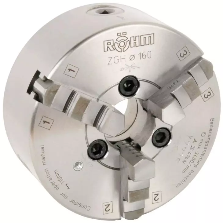 RÖHM-Dreibacken Drehfutter - DM 160, Kegel 5, DIN 55027 Stahlkörper, mit Stehbolzen Kopie