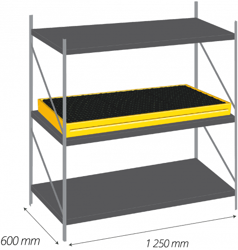 EMP Auffangwanne - 55 L | ideal für Regale - ohne Gitterrost