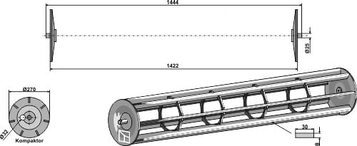 Rouleaux à barre plate - 1444 mm