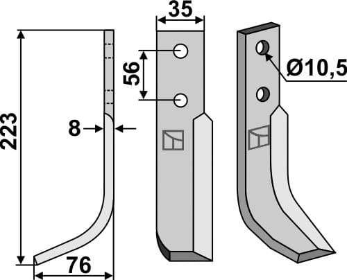 BLNIB-02L Fräsmesser L - passend zu Nibbi Bruno