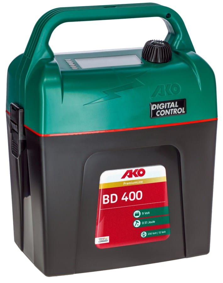 AKO Power Station BD 400 digital – Digitales 9V Weidezaungerät für mittlere Zäune & alle Tierarten