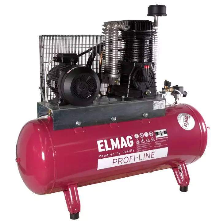ELMAG Kolbenkompressor PL-H 1080/15/300 D mit Sterndreieckanlage, 805 l/min, 15 bar, 300 l Kessel, stationär / horizontal