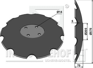 BL30185 Gezahnte Scheibe mit flachem Ansatz - Ø570