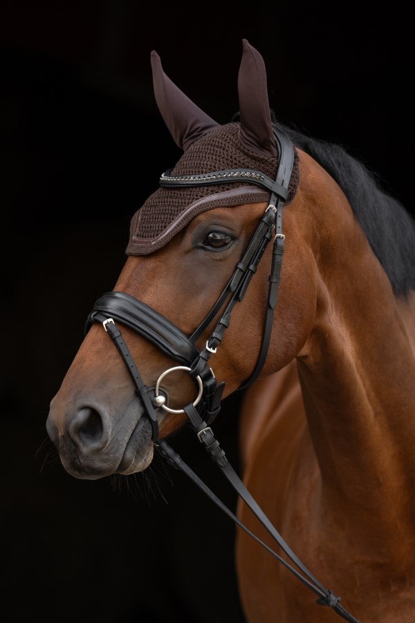 Fliegenhaube Linea | mit Leder-Applikation