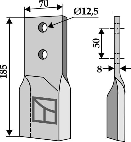 BL3789 Messer 185mm - passend zu BVL 64462
