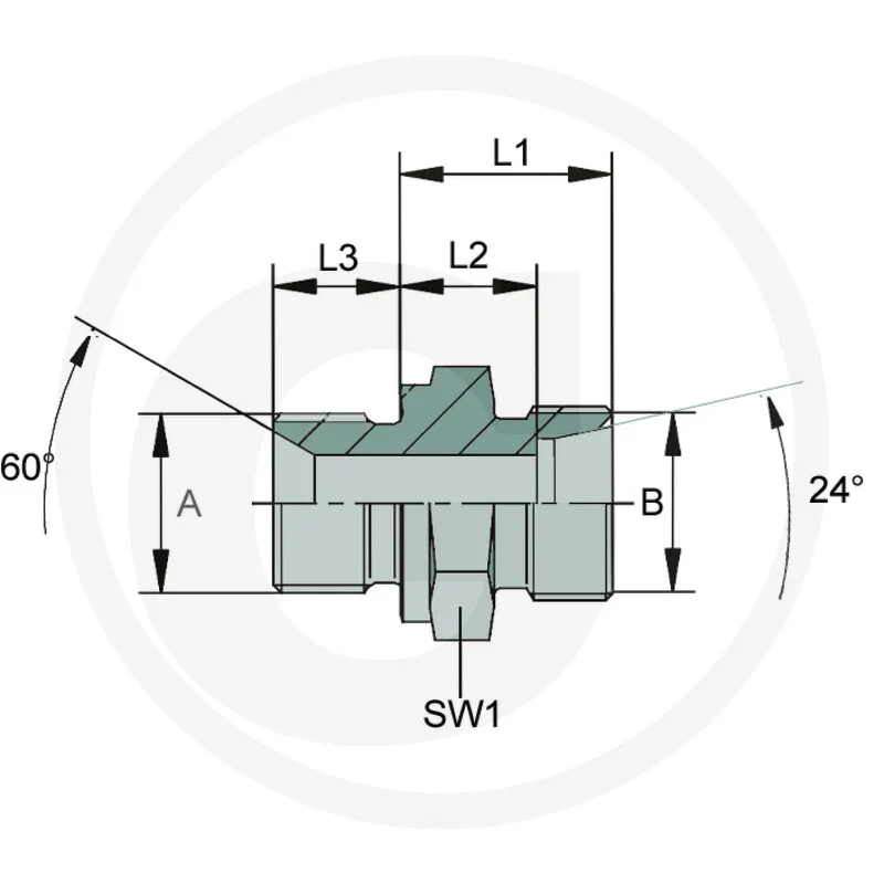 Gerader Adapter metrisch / BSP - M18x1,5 / 3/8" BSP