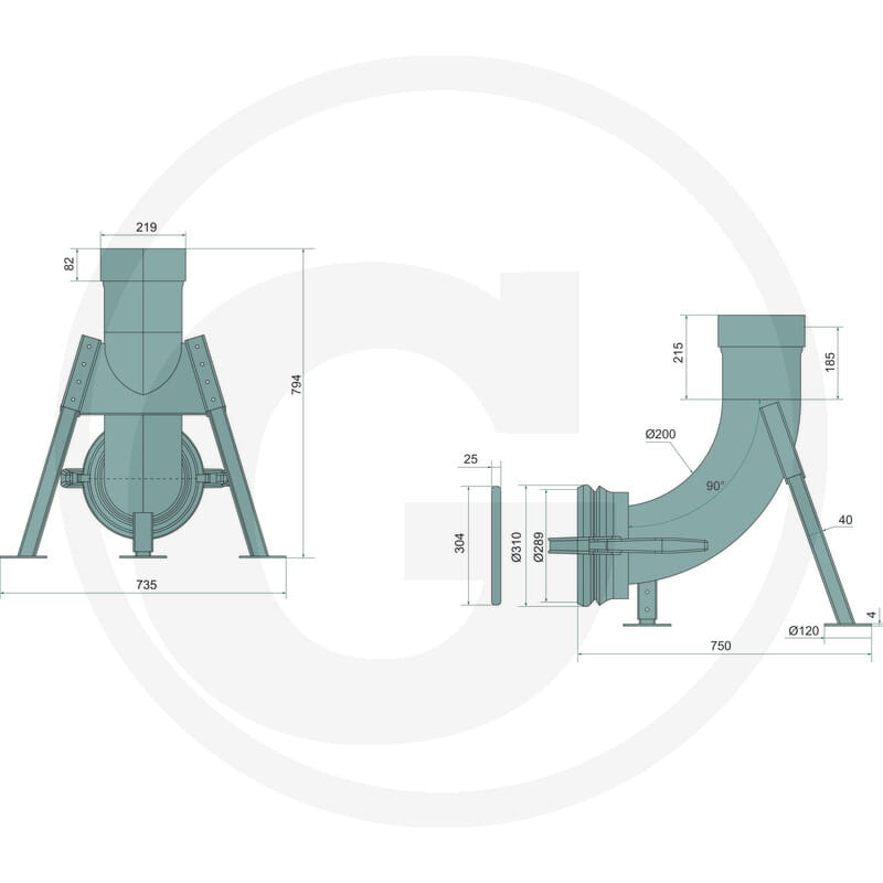 Andockstation 6" , System Bauer - ohne Andocktrichter